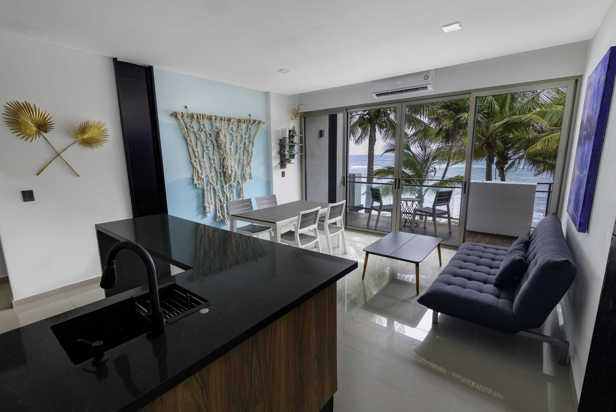 Angelina 28 Beachfront And Family Apartments - Modern And Relaxing Long Stays - 20 Min From Cancun Airport Puerto Morelos Kültér fotó